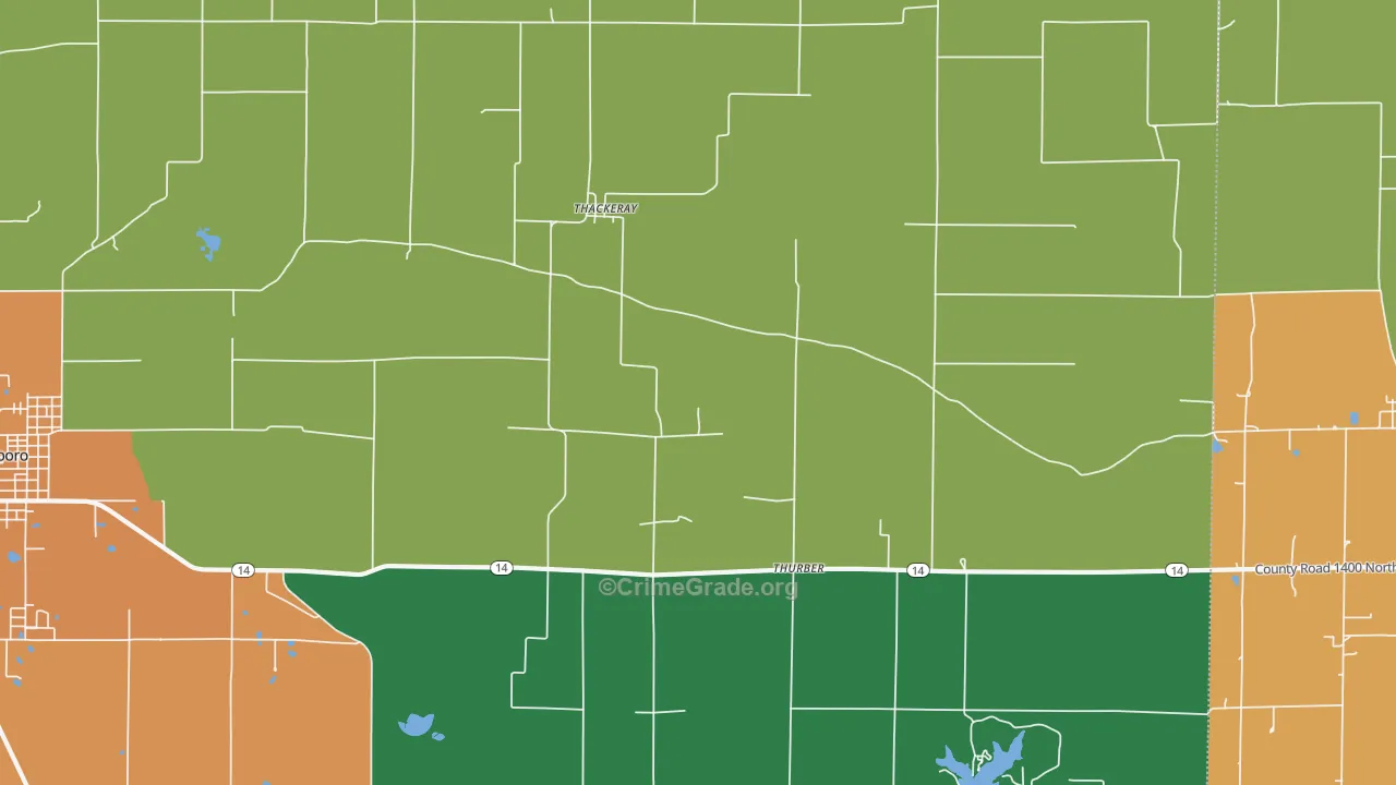 Thackeray, IL Map of Vandalism Rates
