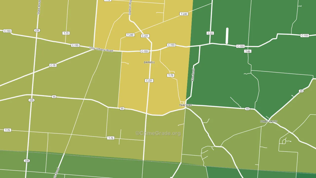 Thackery, OH Map of Vandalism Rates