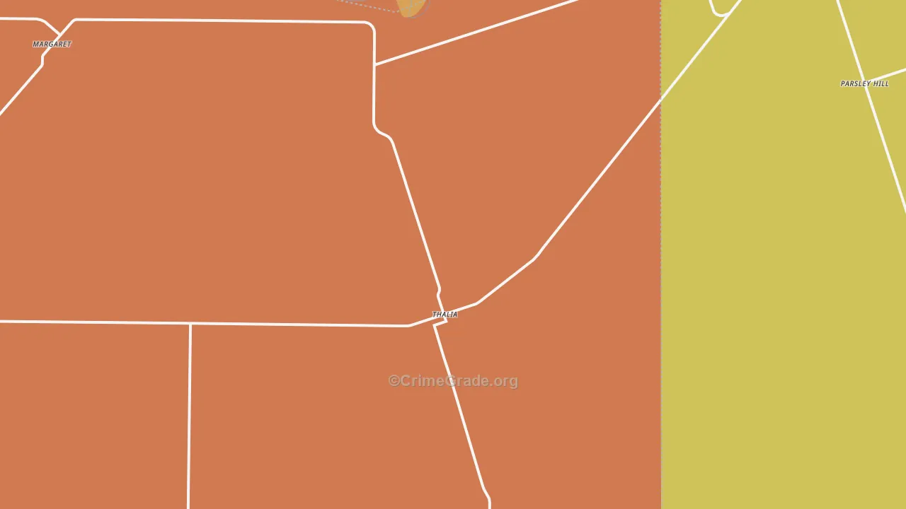 Thalia, TX Map of Vandalism Rates