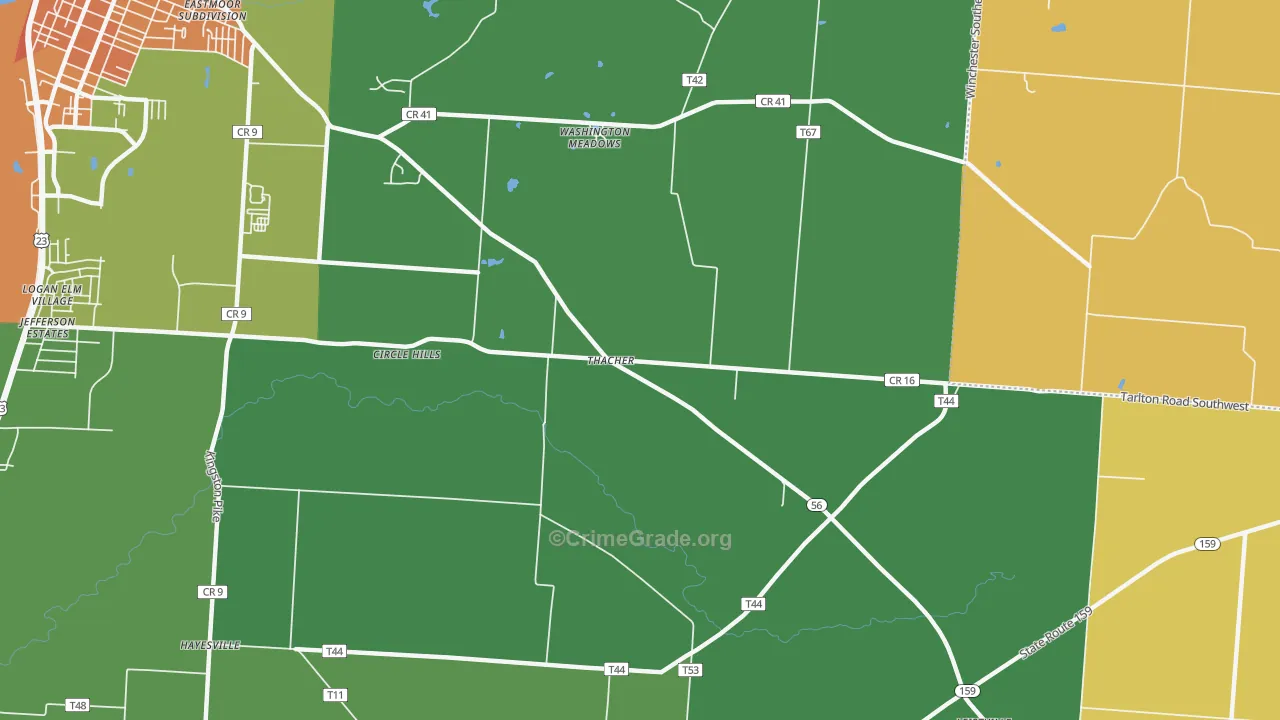 Thatcher, OH Map of Vandalism Rates