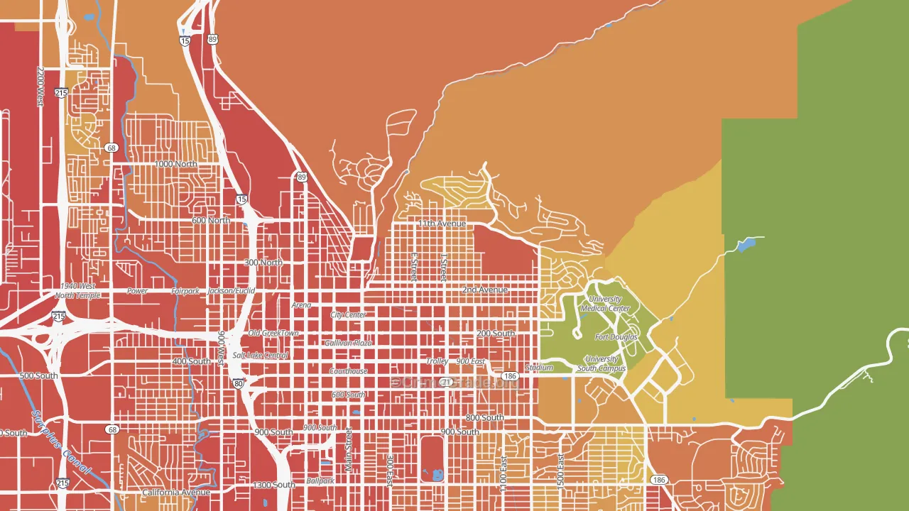The Avenues, Salt Lake City, UT Map of Vandalism Rates