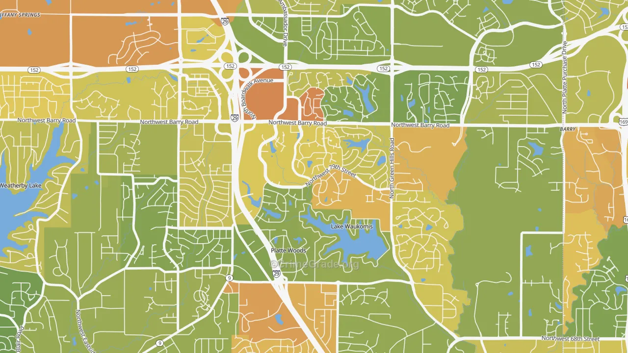 The Coves, Kansas City, MO Map of Vandalism Rates