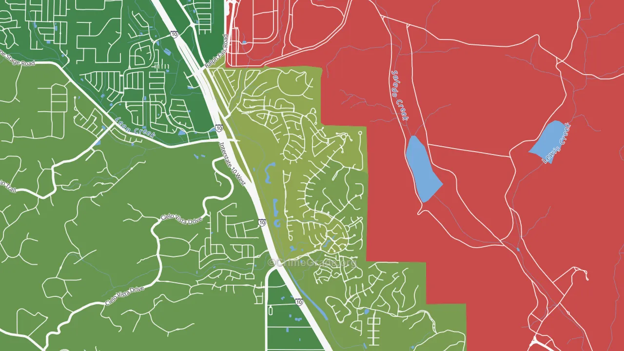 The Dominion, San Antonio, TX Map of Vandalism Rates