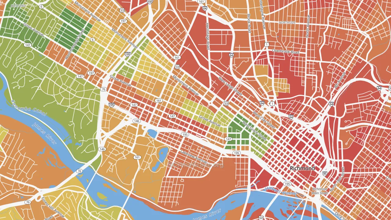 The Fan, Richmond, VA Map of Vandalism Rates