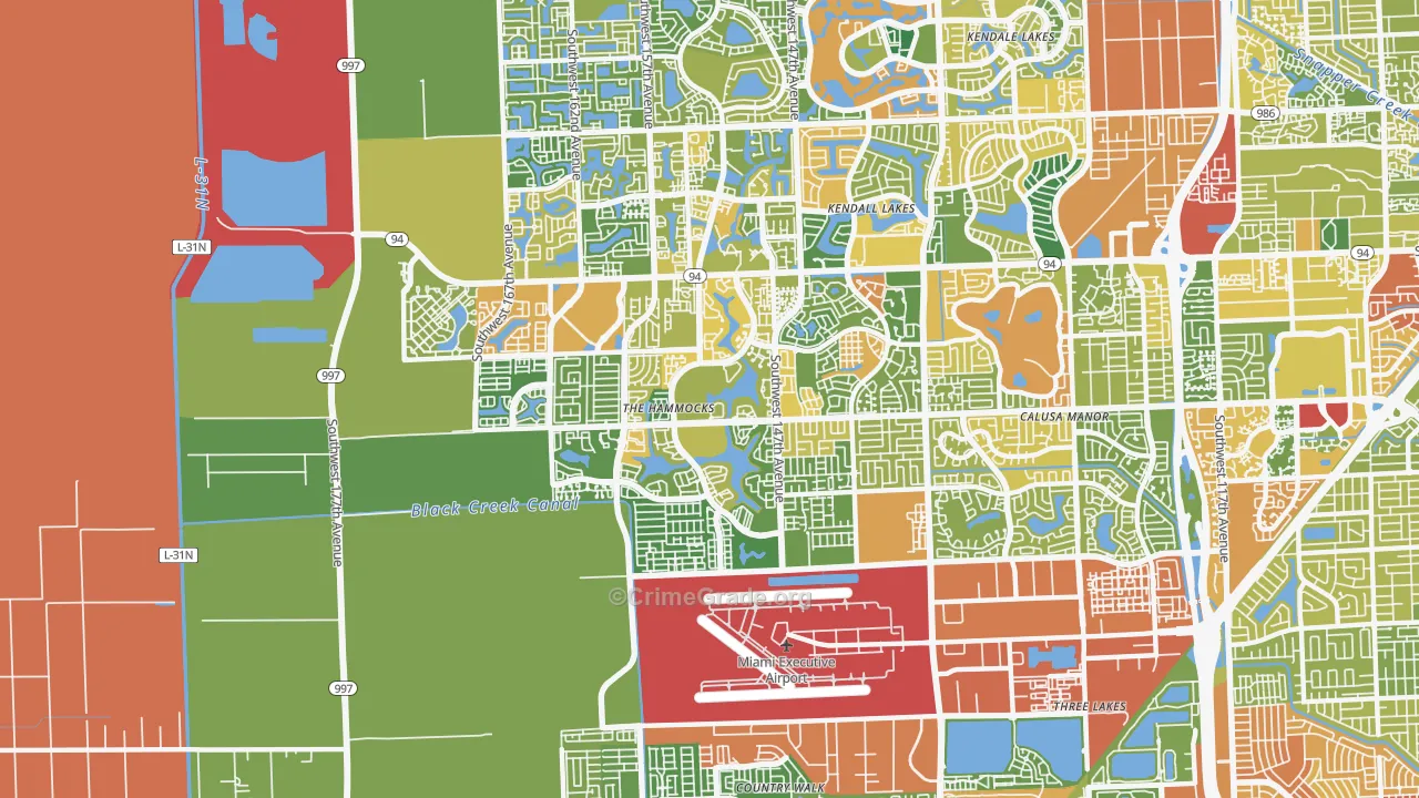 The Hammocks, FL Map of Vandalism Rates