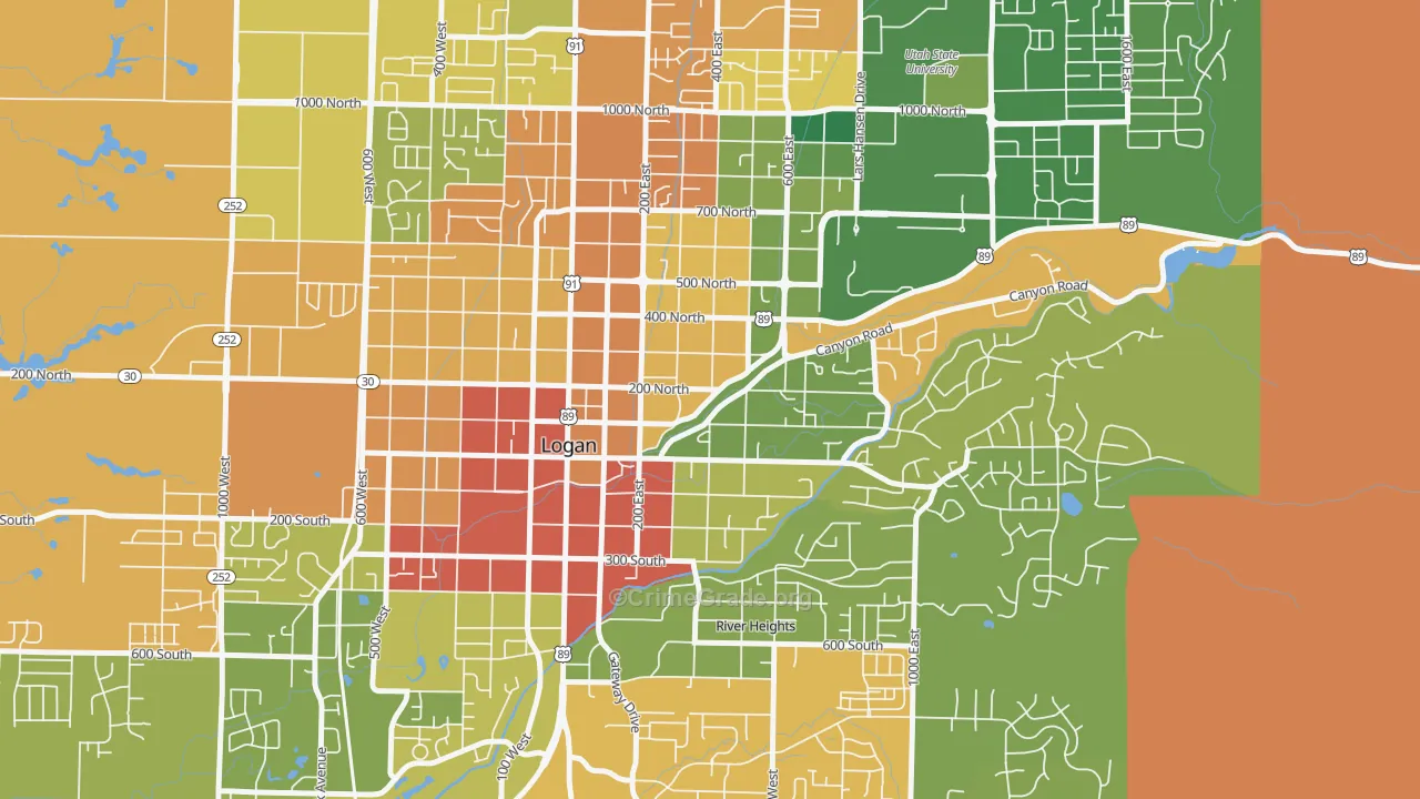 The Island, Logan, UT Map of Vandalism Rates