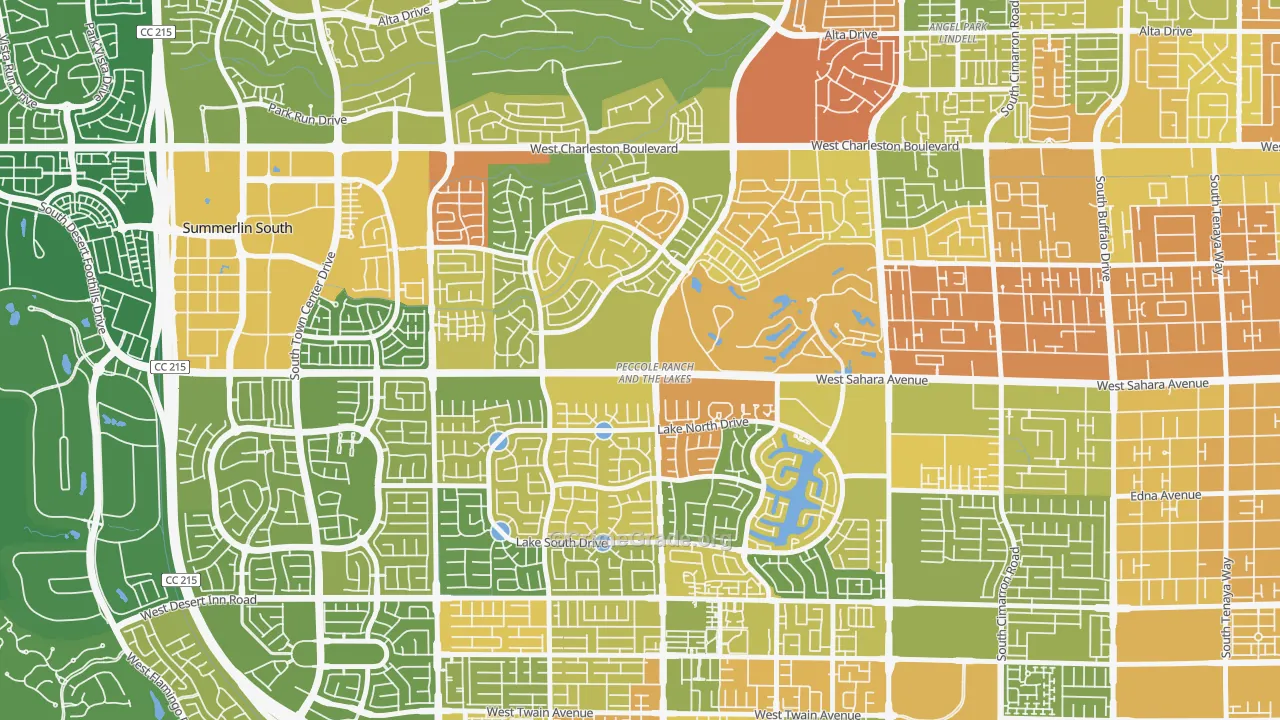 The Lakes, Las Vegas, NV Map of Vandalism Rates