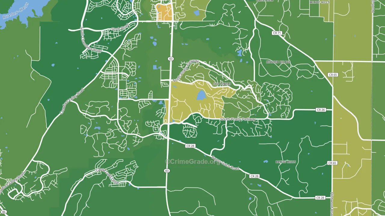 The Pinery, CO Map of Vandalism Rates