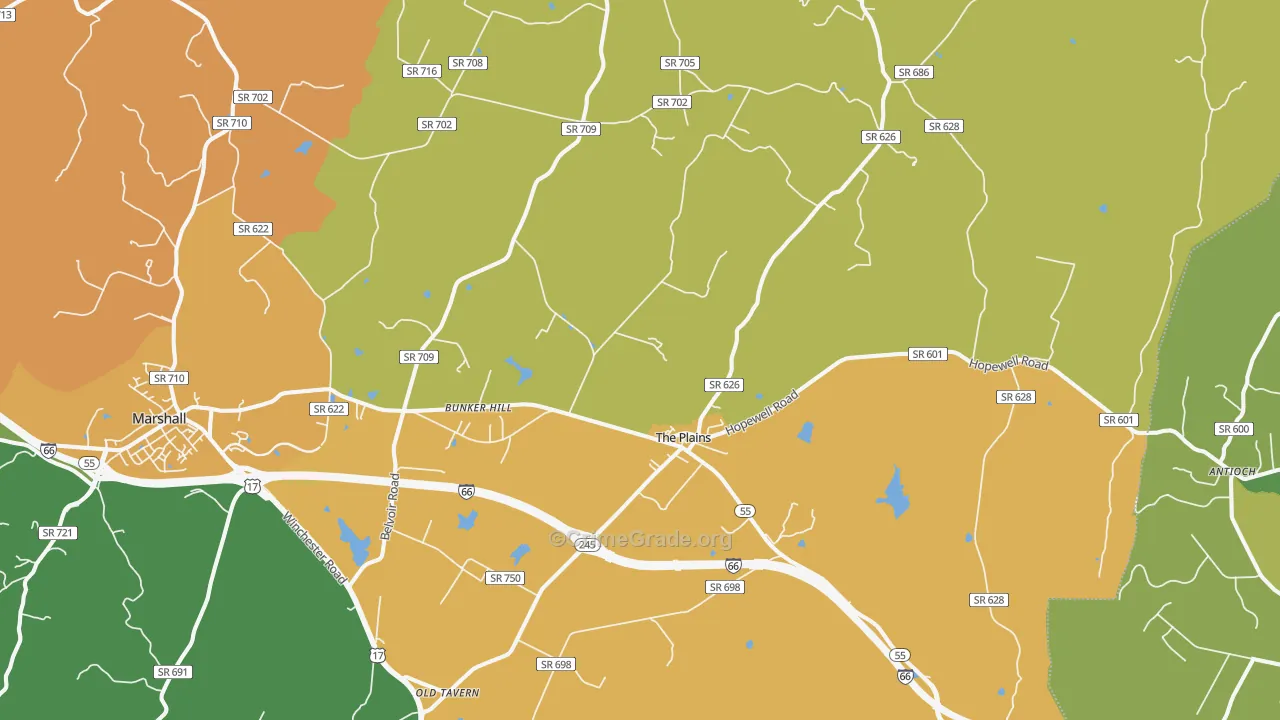 The Plains, VA Map of Vandalism Rates