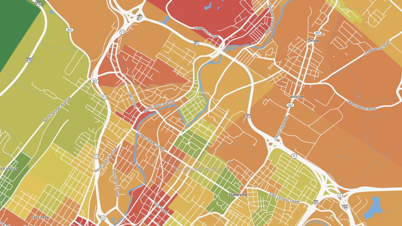 The Plot, Scranton, PA Map of Vandalism Rates