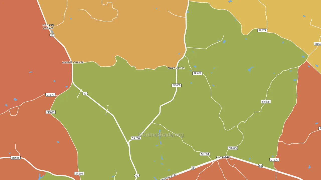 The Ridge, VA Map of Vandalism Rates