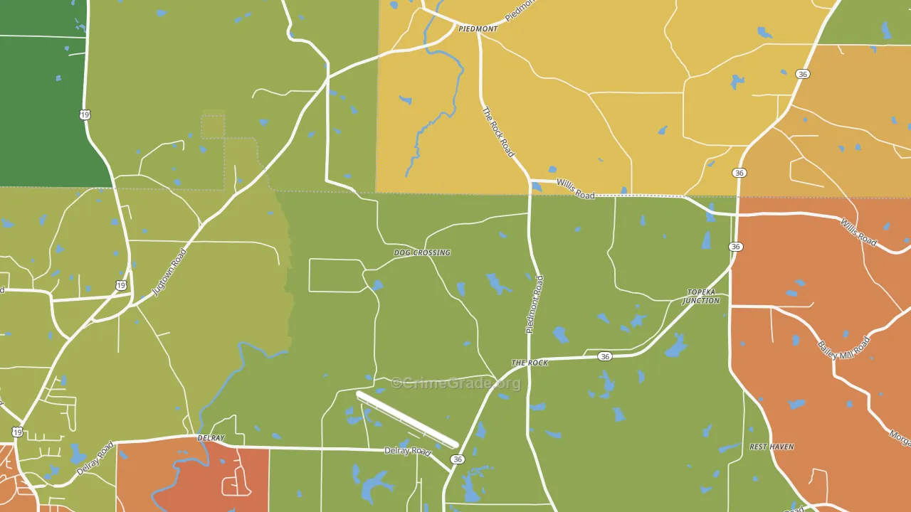 The Rock, GA Map of Vandalism Rates