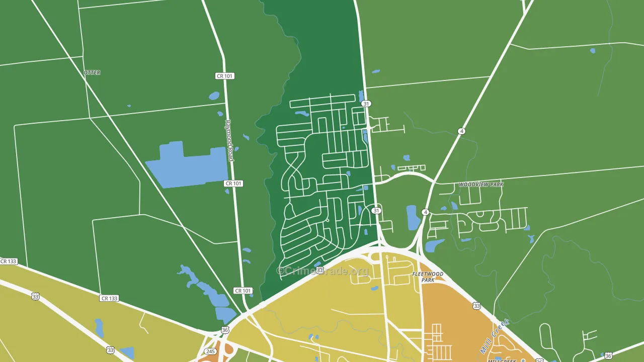 The Woods at Mill Valley, Marysville, OH Map of Vandalism Rates