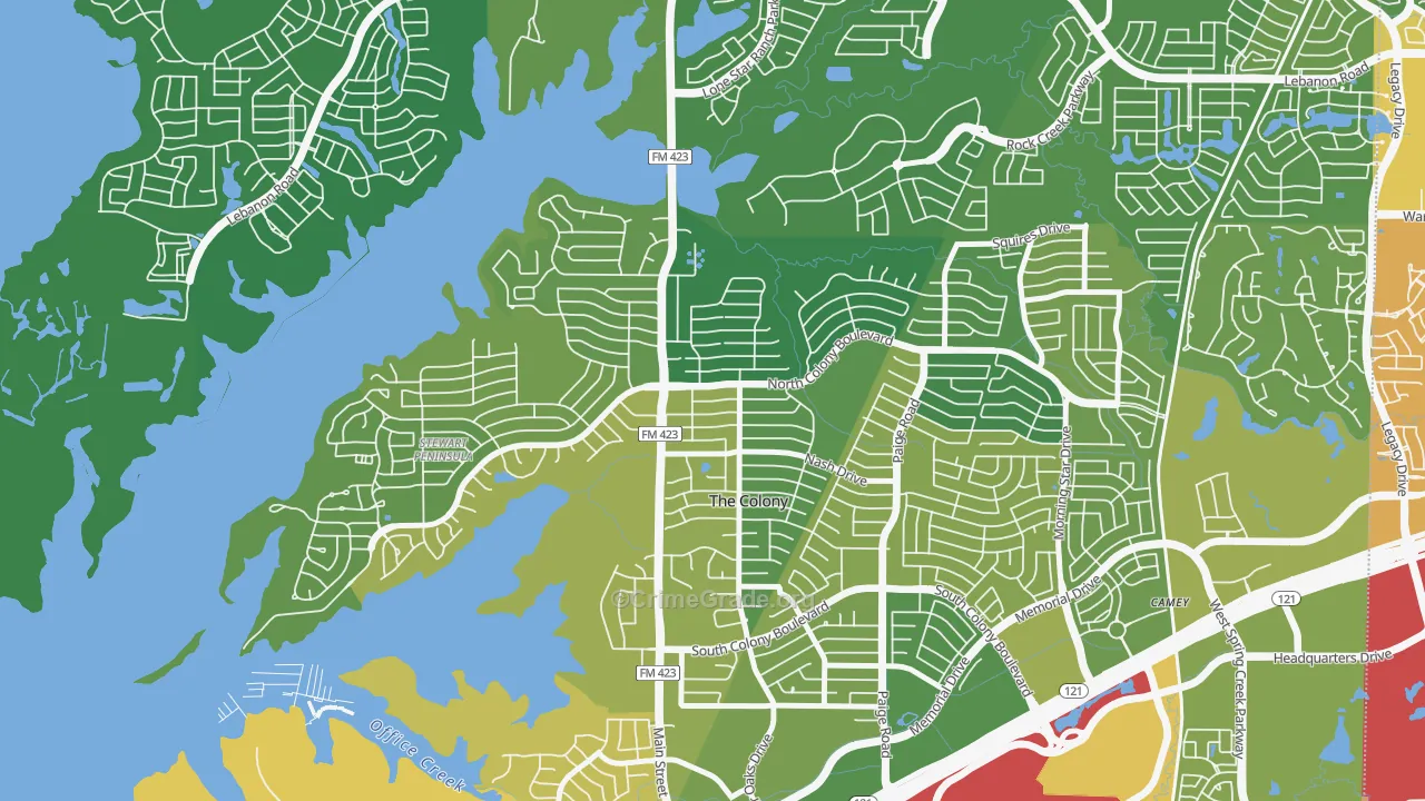 The Ws, The Colony, TX Map of Vandalism Rates