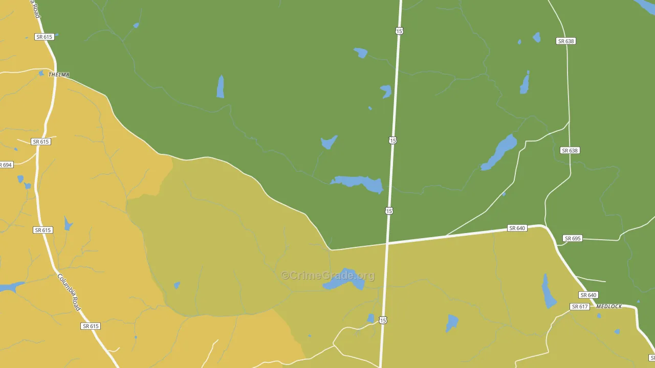 Thelma, VA Map of Vandalism Rates