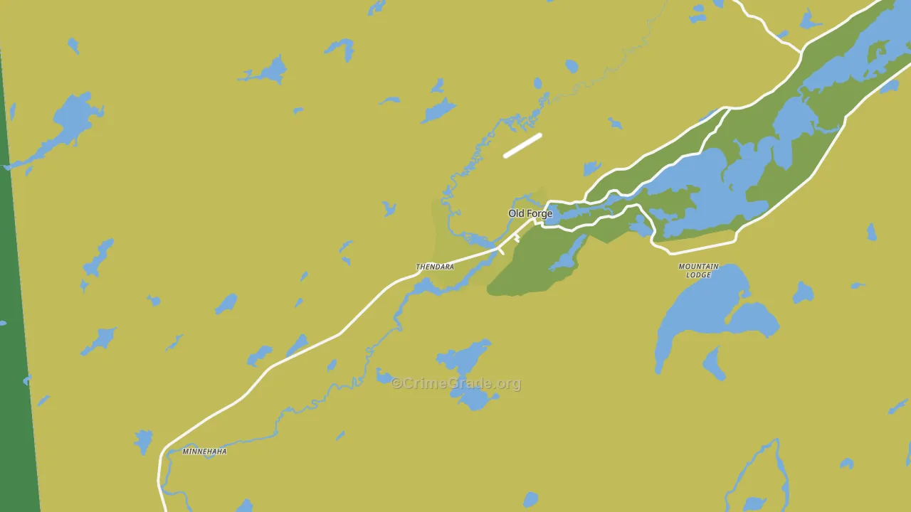 Thendara, NY Map of Vandalism Rates