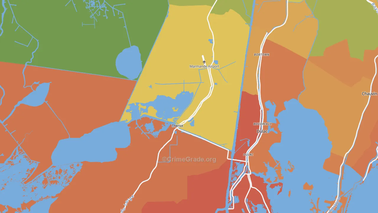 Theriot, LA Map of Vandalism Rates
