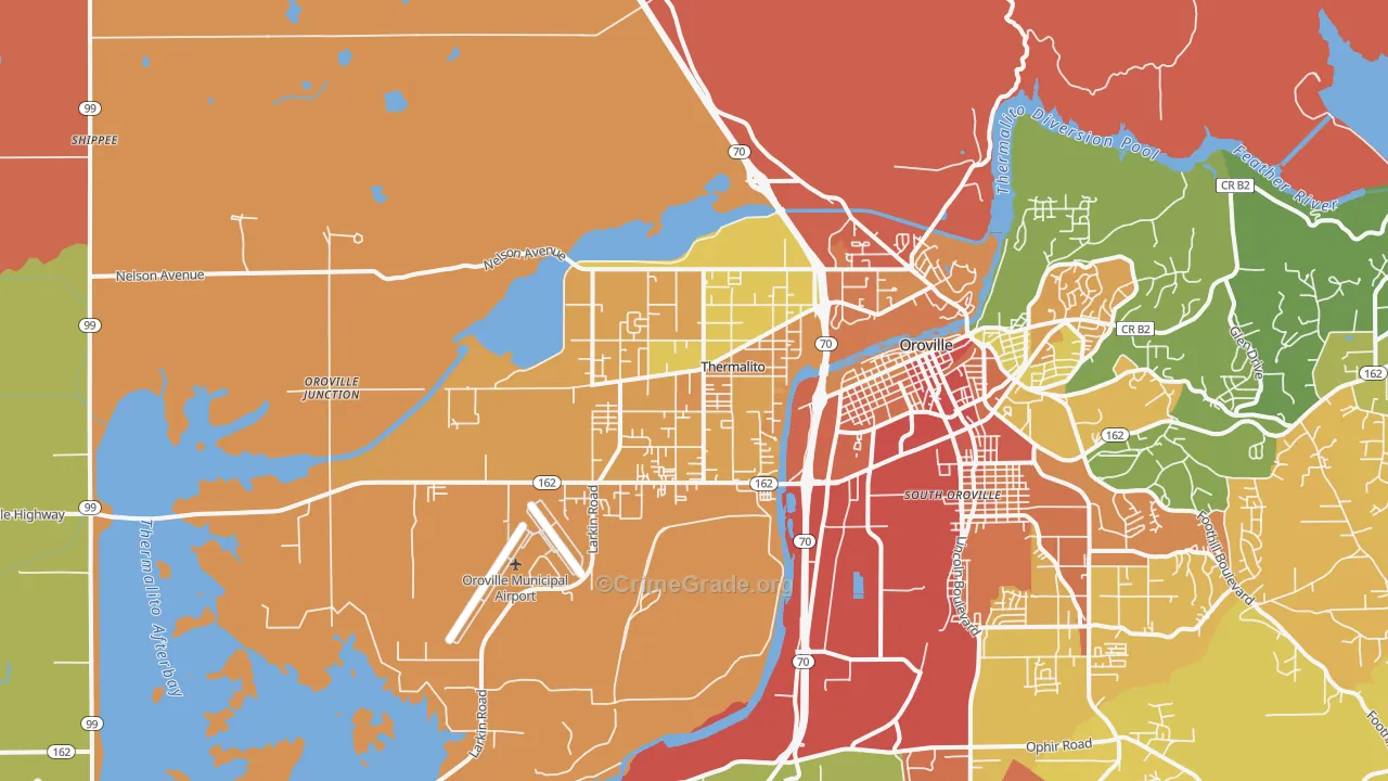 Thermalito, CA Map of Vandalism Rates