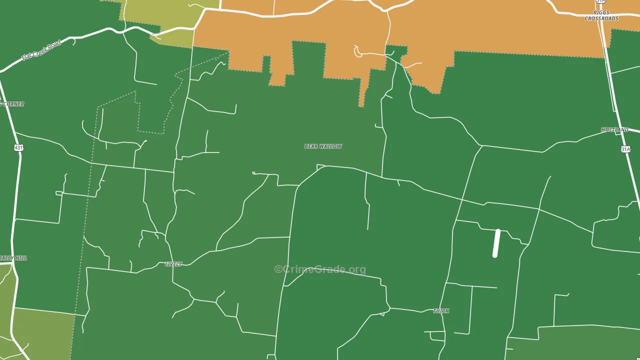 Thick, TN Map of Vandalism Rates