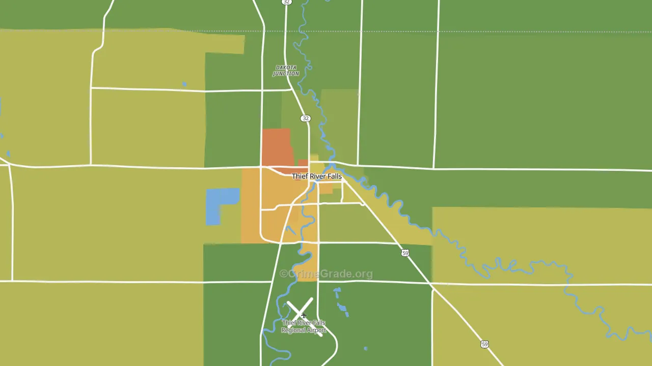 Thief River Falls, MN Map of Vandalism Rates