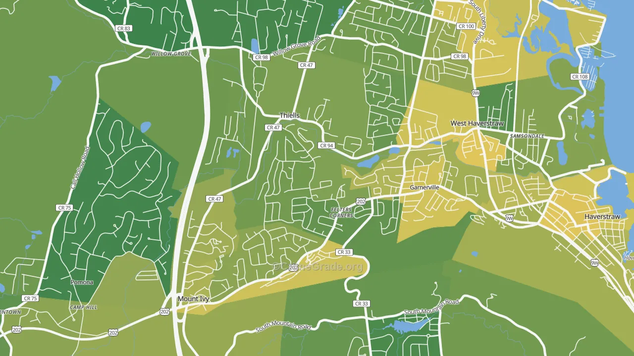 Thiells, NY Map of Vandalism Rates