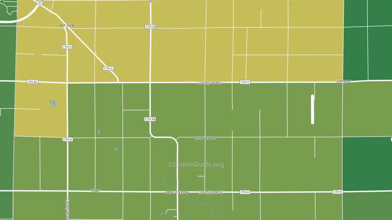 Thiry Daems, WI Map of Vandalism Rates