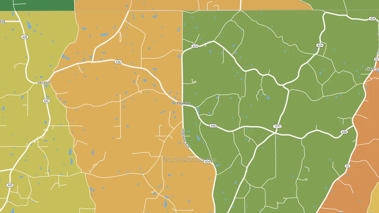 Thomas, LA Map of Vandalism Rates