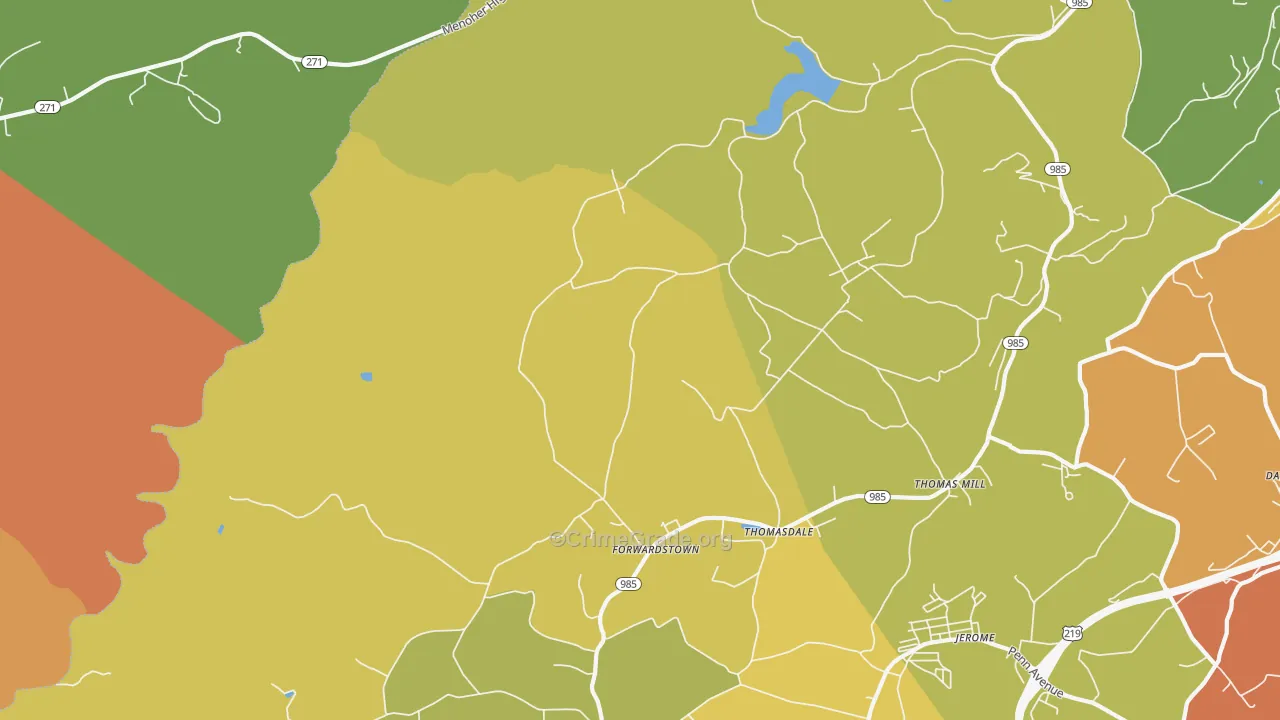 Thomas Mills, PA Map of Vandalism Rates