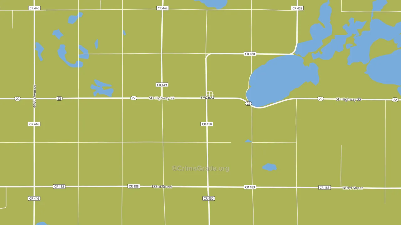 Thomas, SD Map of Vandalism Rates