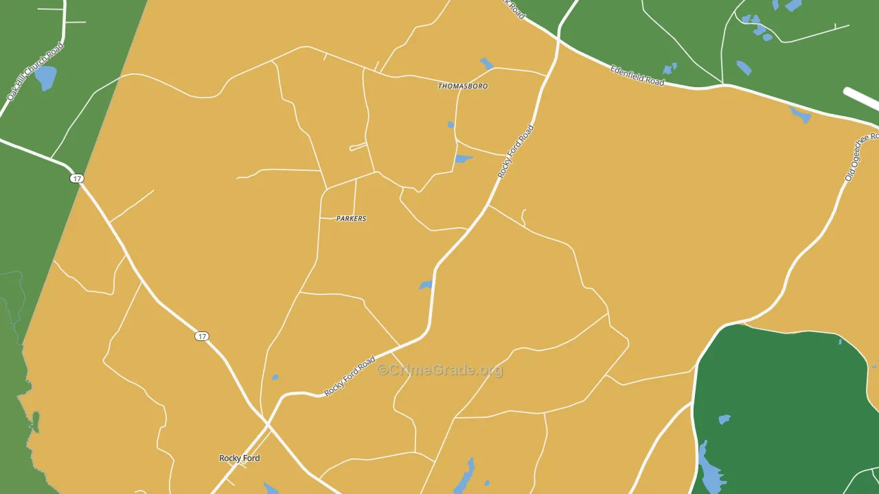 Thomasboro, GA Map of Vandalism Rates