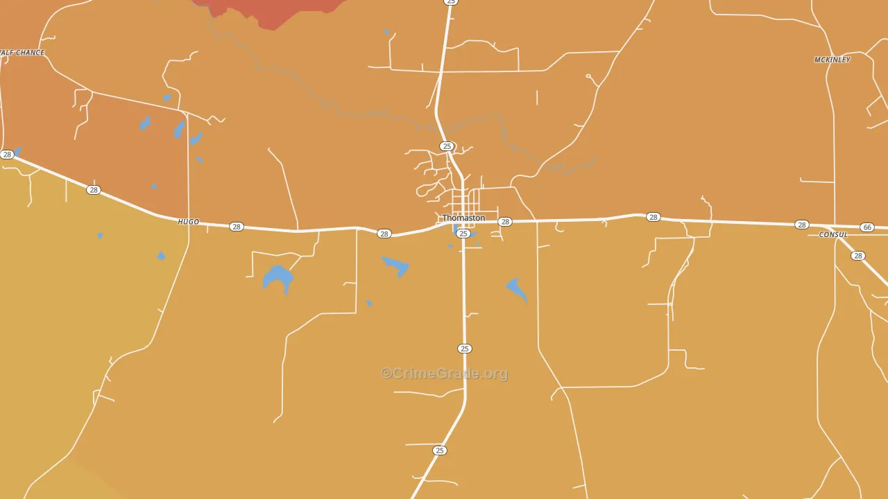 Thomaston, AL Map of Vandalism Rates