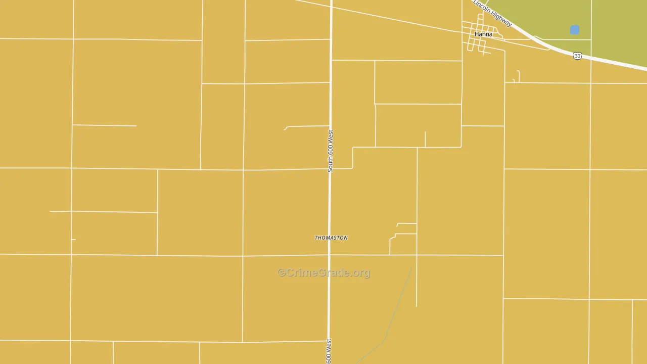 Thomaston, IN Map of Vandalism Rates