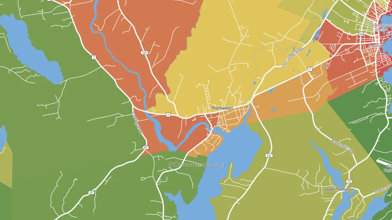 Thomaston, ME Map of Vandalism Rates
