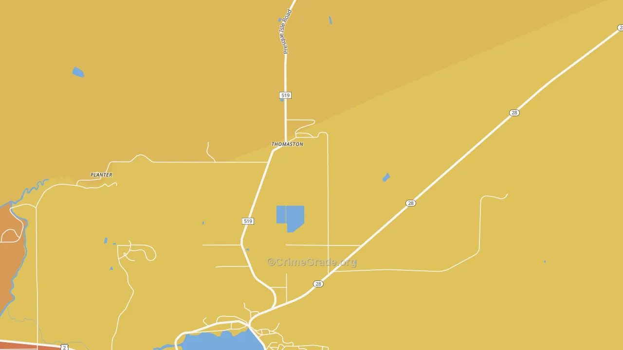 Thomaston, MI Map of Vandalism Rates