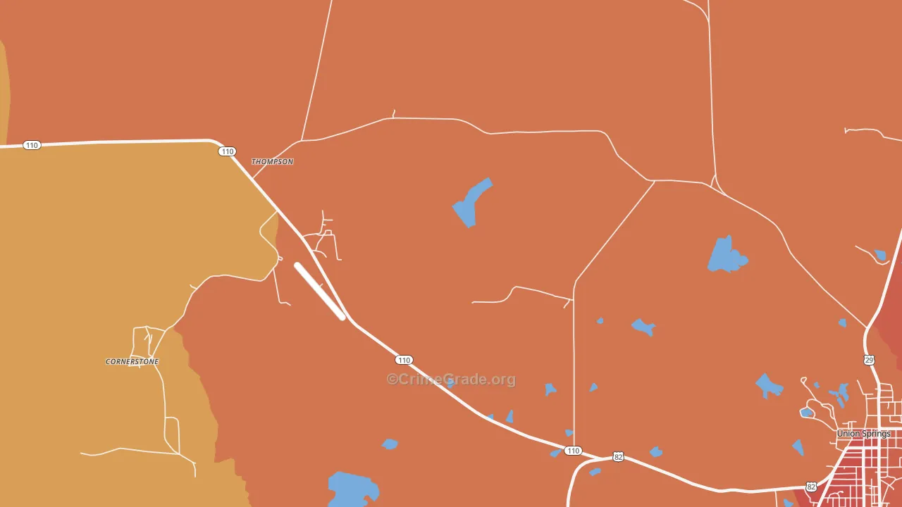 Thompson, AL Map of Vandalism Rates