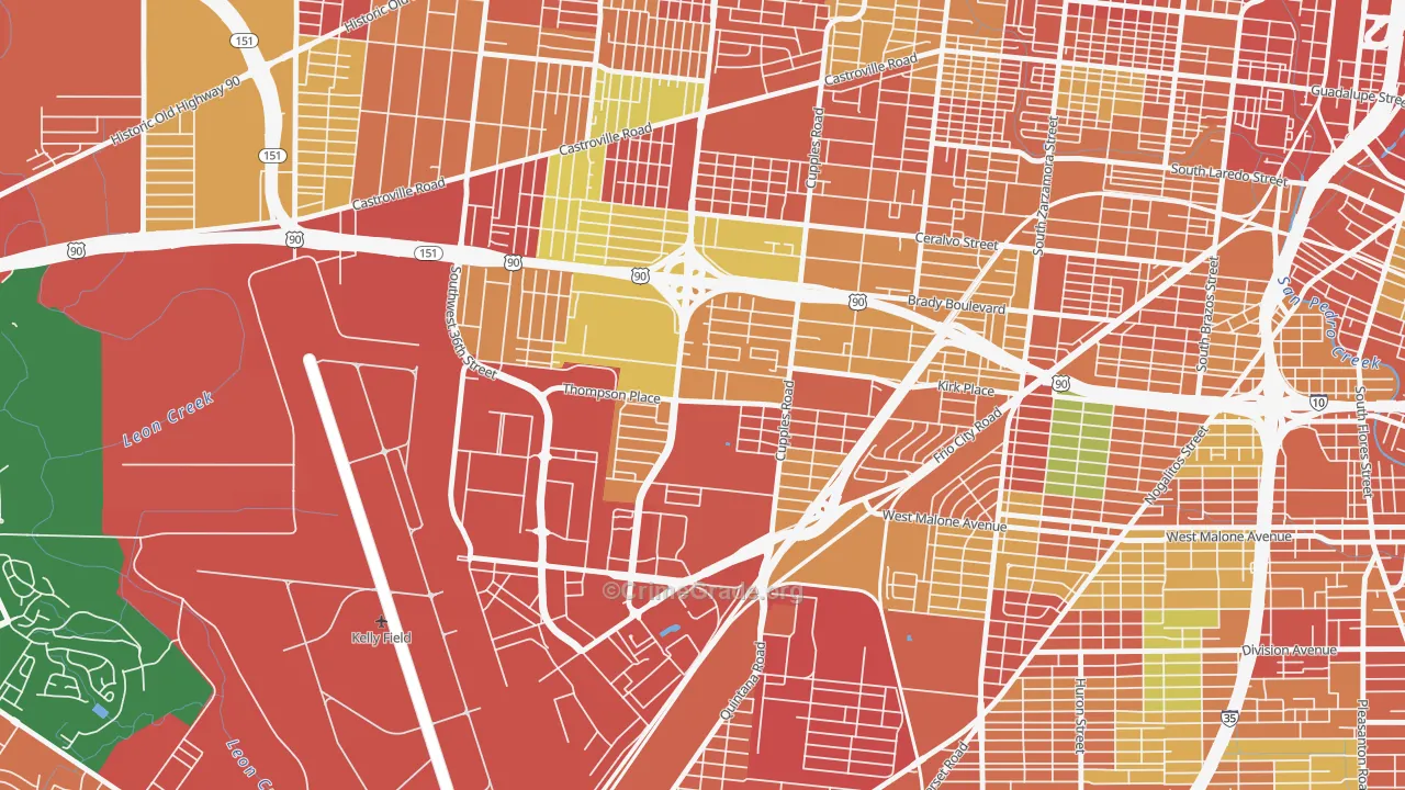 Thompson Community, San Antonio, TX Map of Vandalism Rates
