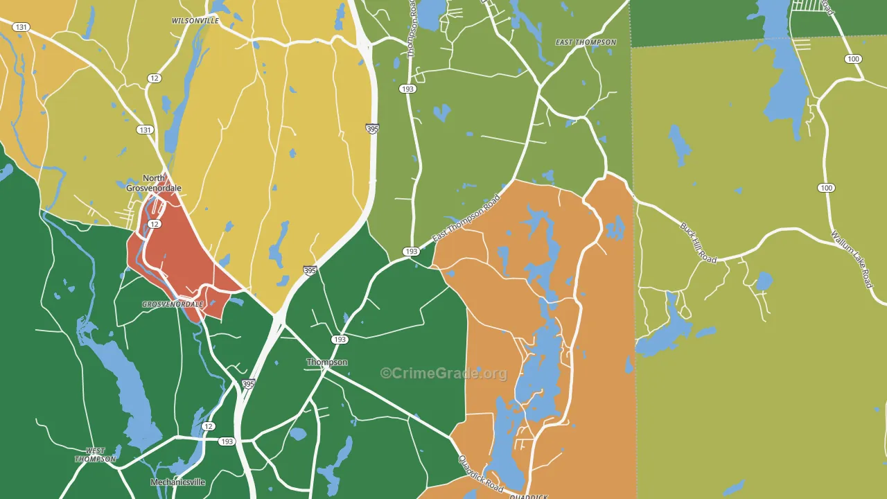 Thompson, CT Map of Vandalism Rates