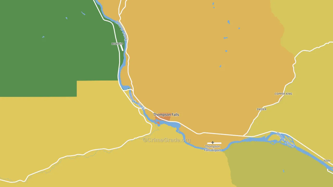Thompson Falls, MT Map of Vandalism Rates