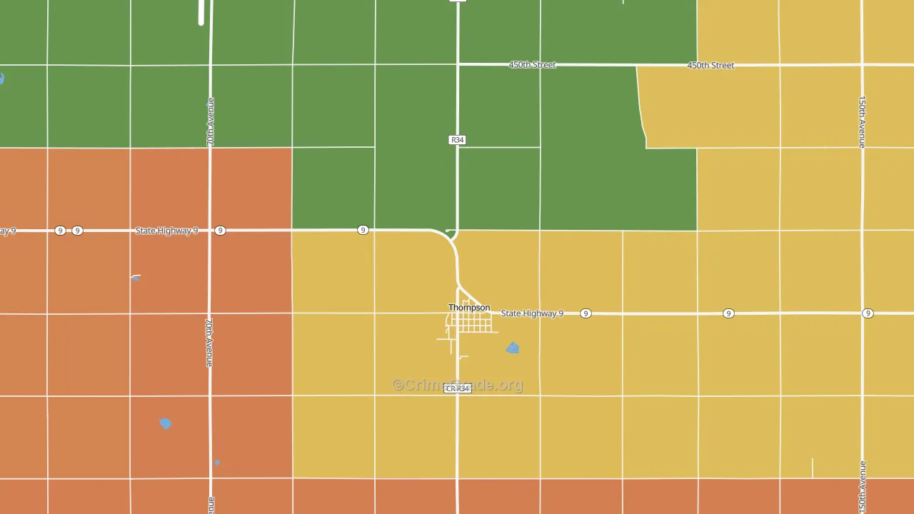 Thompson, IA Map of Vandalism Rates