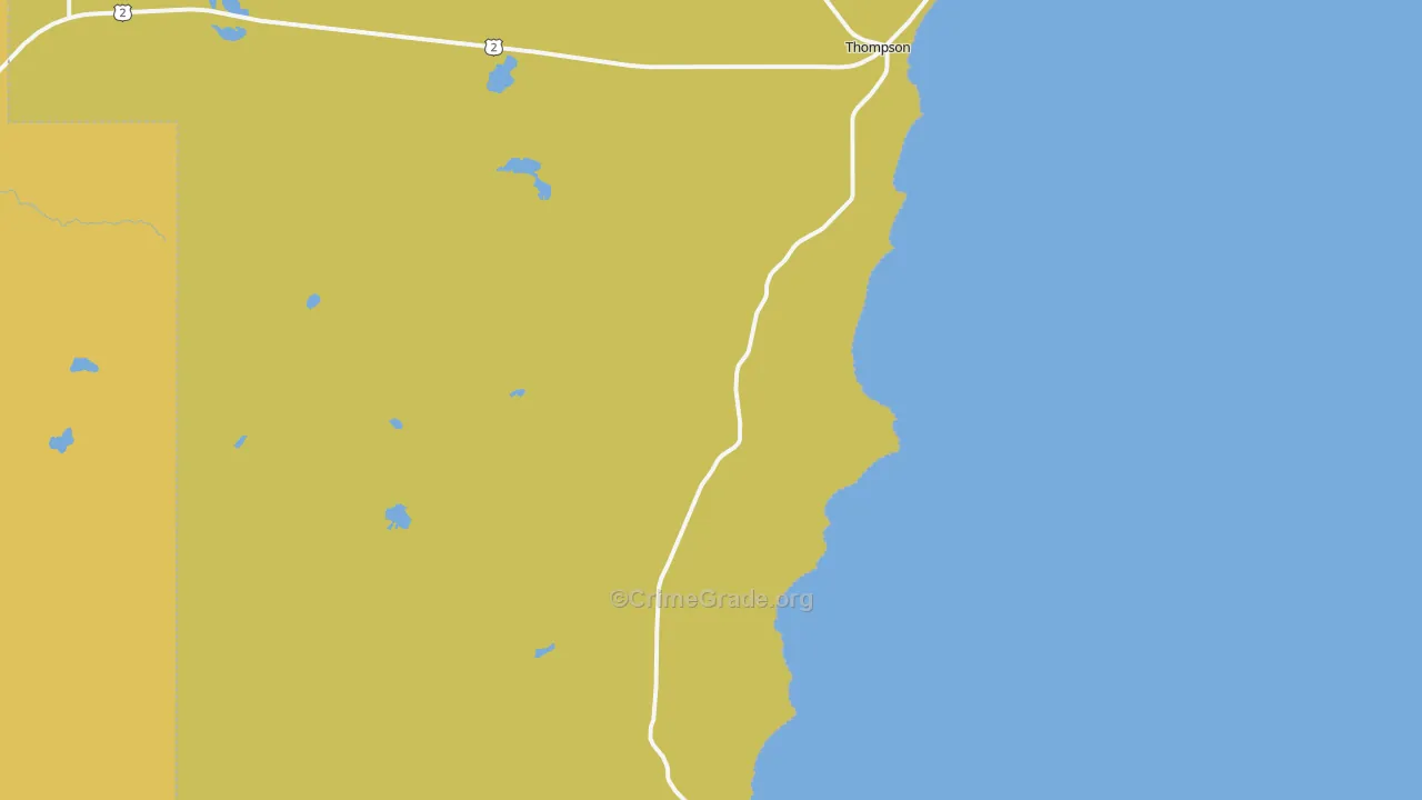 Thompson, MI Map of Vandalism Rates