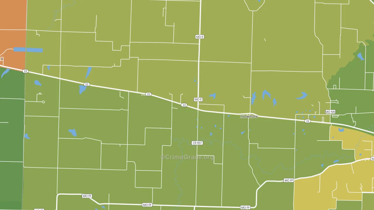 Thompson, MO Map of Vandalism Rates