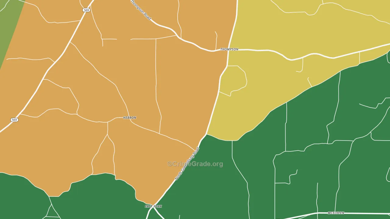 Thompson, MS Map of Vandalism Rates