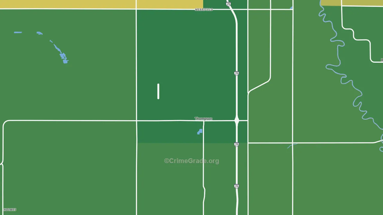 Thompson, ND Map of Vandalism Rates