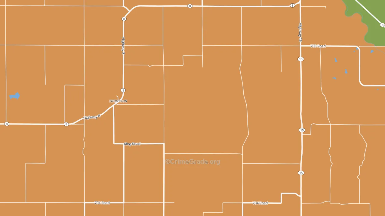 Thompson, NE Map of Vandalism Rates