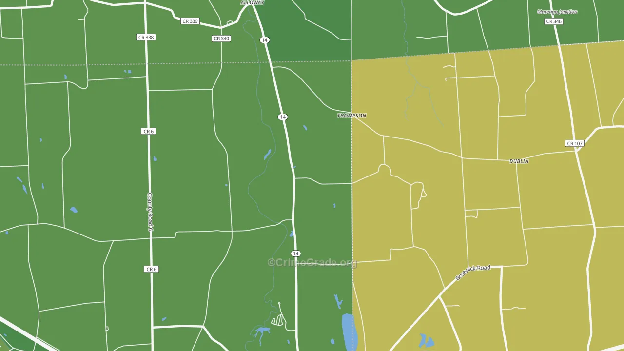 Thompson, NY Map of Vandalism Rates