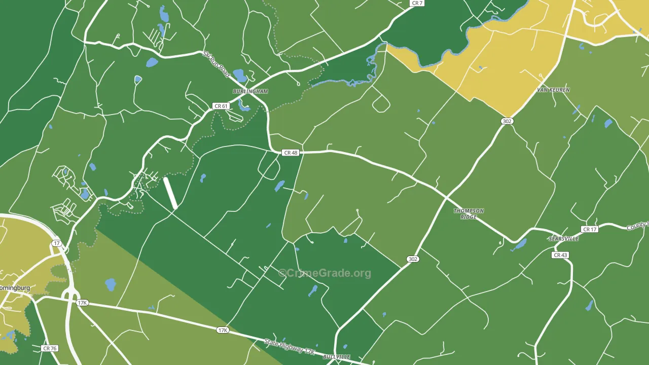 Thompson Ridge, NY Map of Vandalism Rates