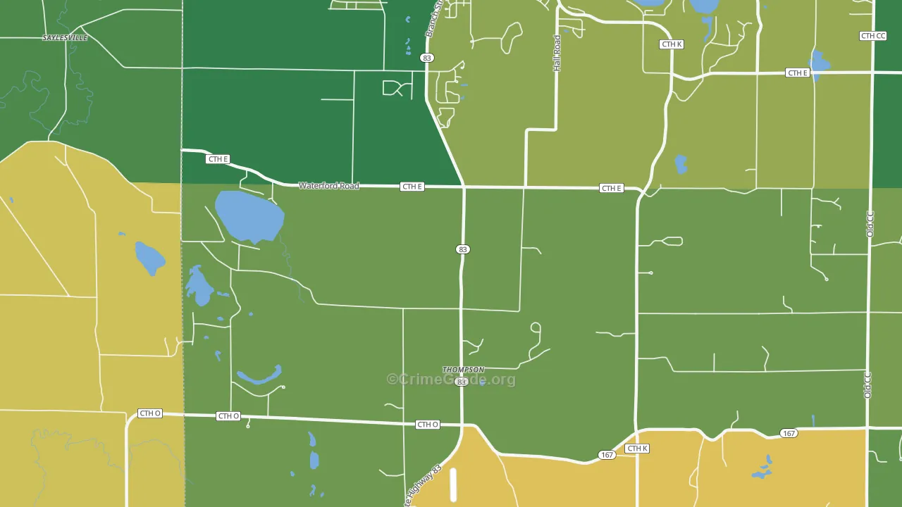 Thompson, WI Map of Vandalism Rates