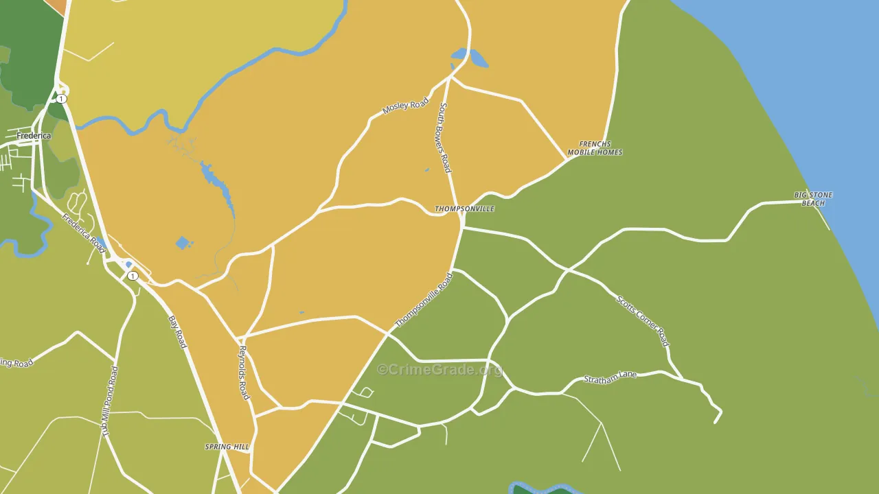 Thompsonville, DE Map of Vandalism Rates