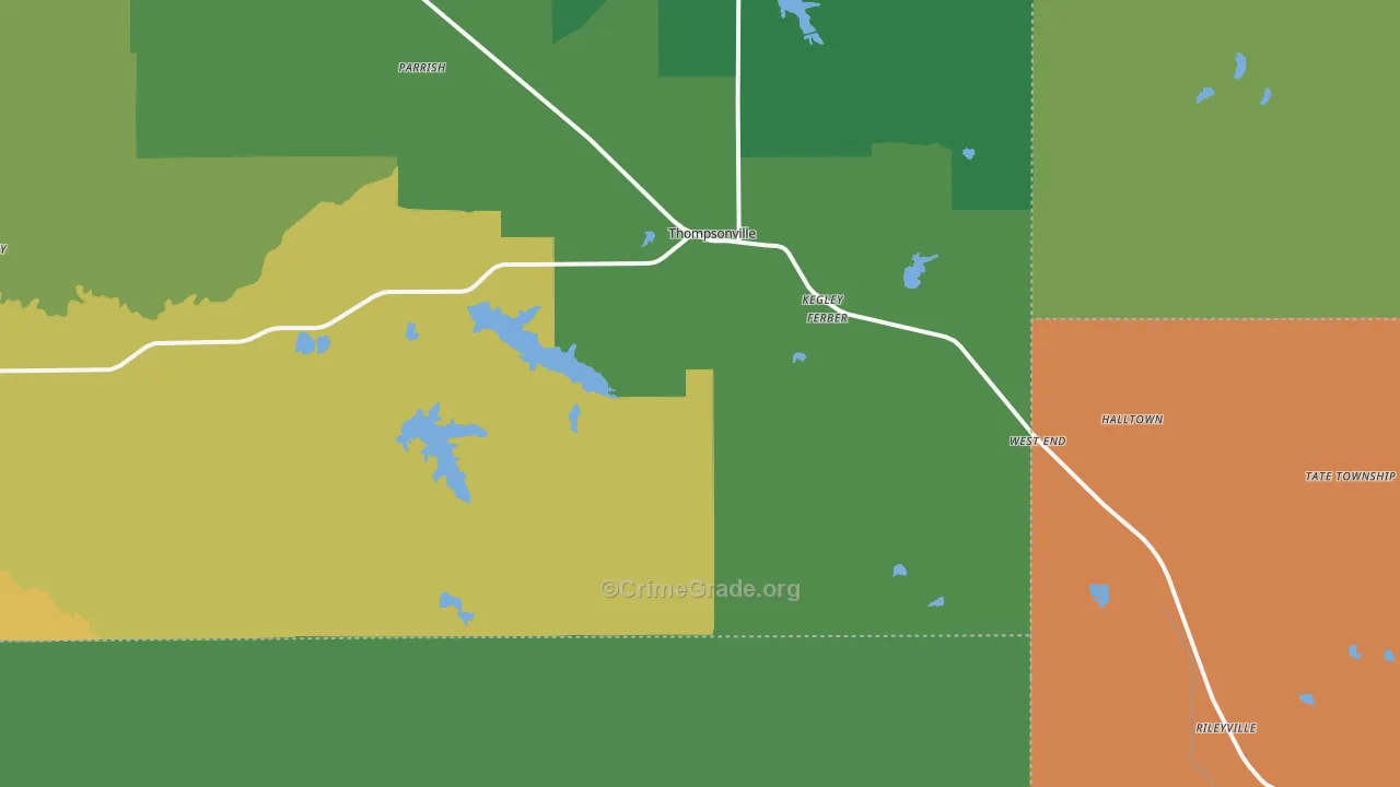Thompsonville, IL Map of Vandalism Rates