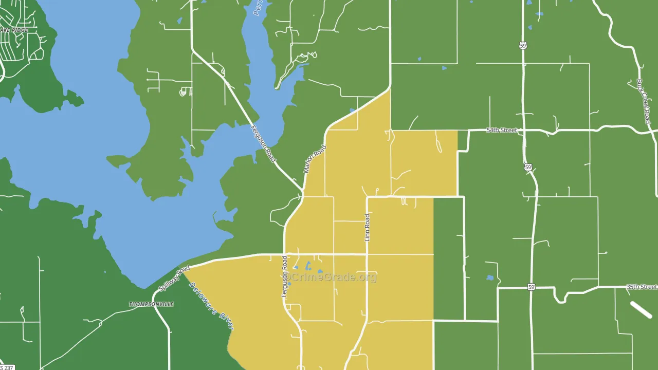 Thompsonville, KS Map of Vandalism Rates